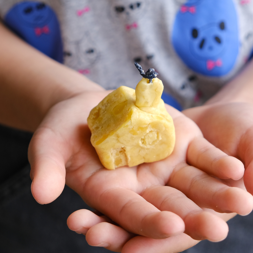 体験レッスンで作成できる、手ごねろうそく